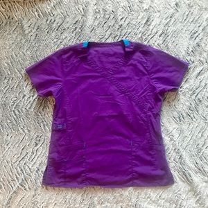 Wonderwink purple scrub top